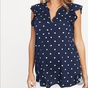Navy Polka Dot Top